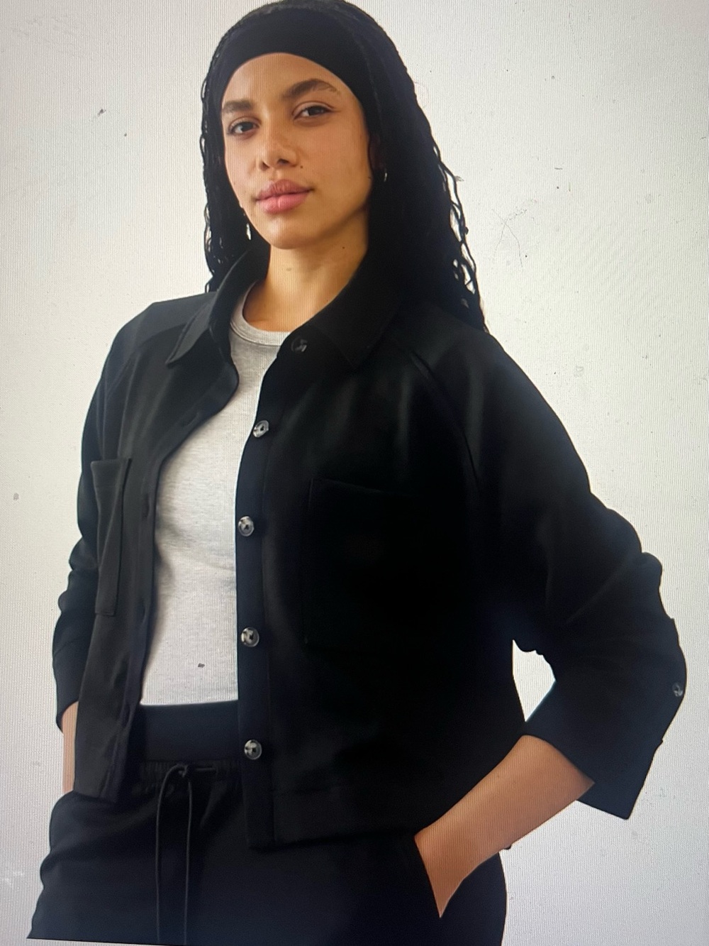 Athleta Allure Black Shirt Jacket